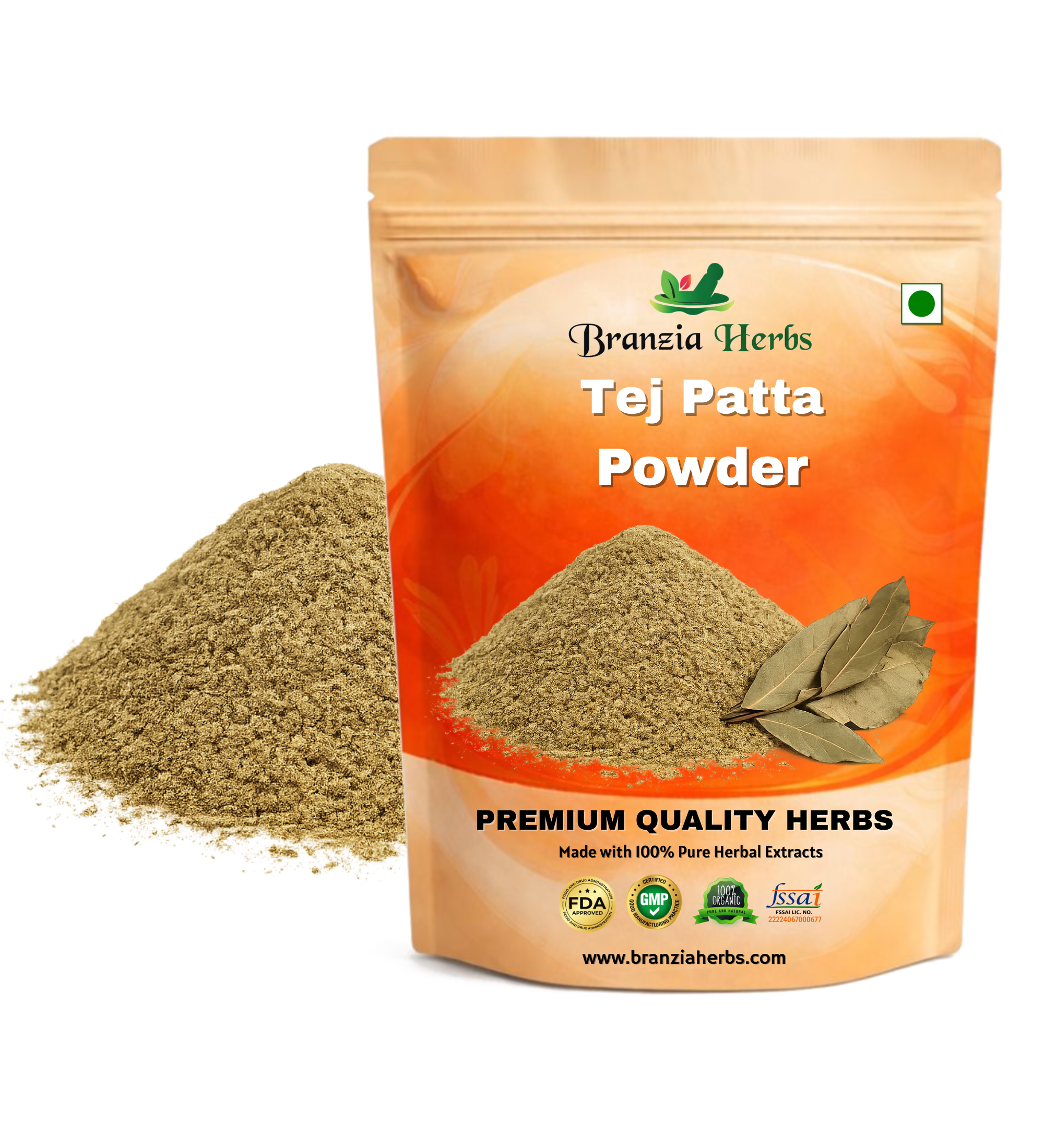 Tej Patta Powder - Cinnamomum Tamala - Bay Leaves Powder - Branzia Herbs
