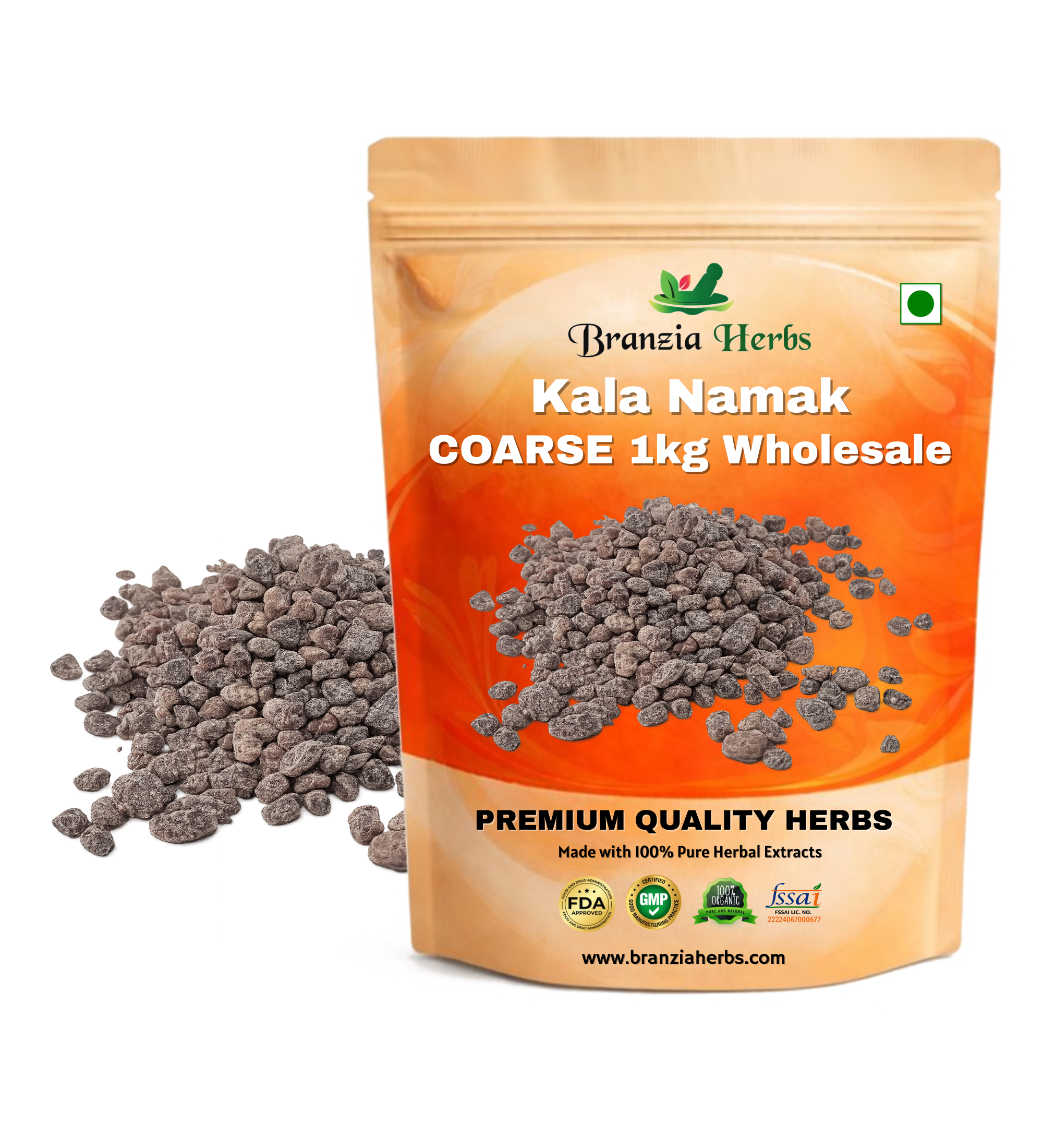 Kala Namak (Indian Black Salt) COARSE 1kg Wholesale Branzia Herbs