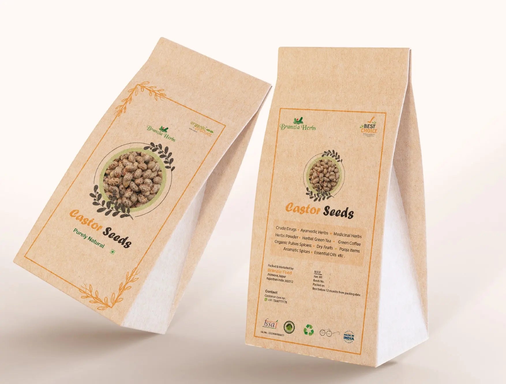 Castor Seeds - Arandi Seeds - Branzia Herbs