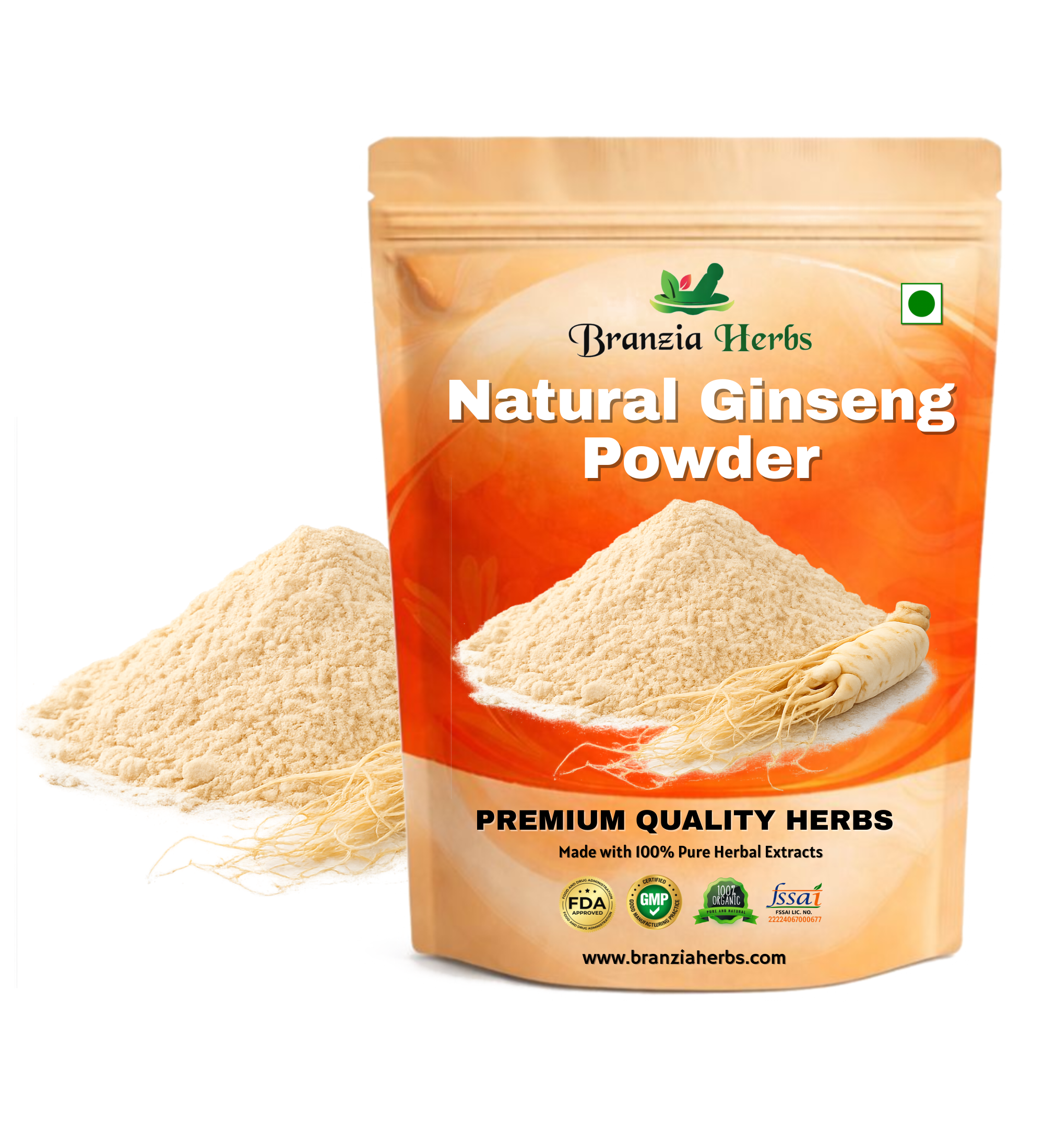 Natural Ginseng Powder - Branzia Herbs
