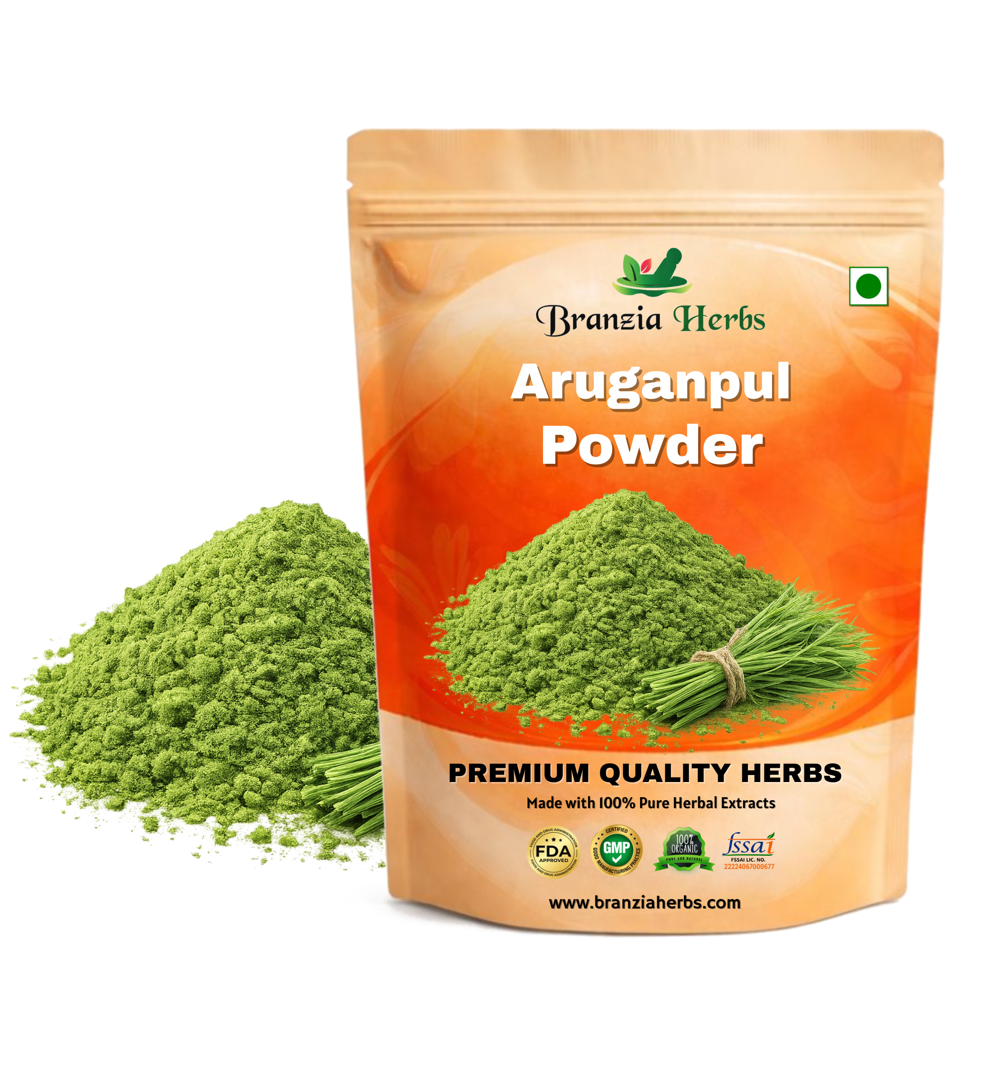 Arugampul Powder , Bermuda Grass ( Cynodon Dactylon ), - Branzia Herbs