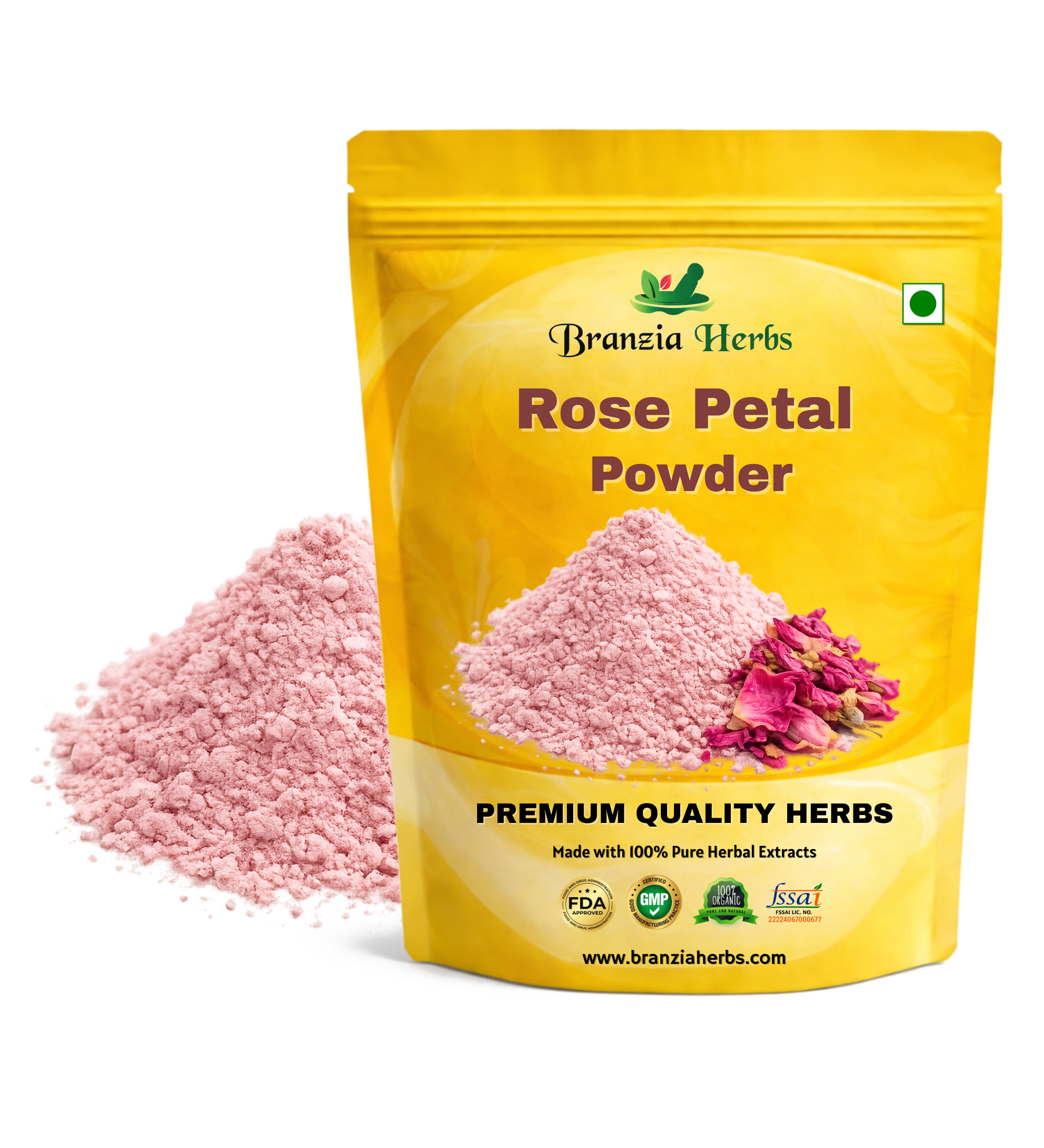 "Rose Petal Powder- Rosa Gallica - Gulab Patti Powder " - Branzia Herbs