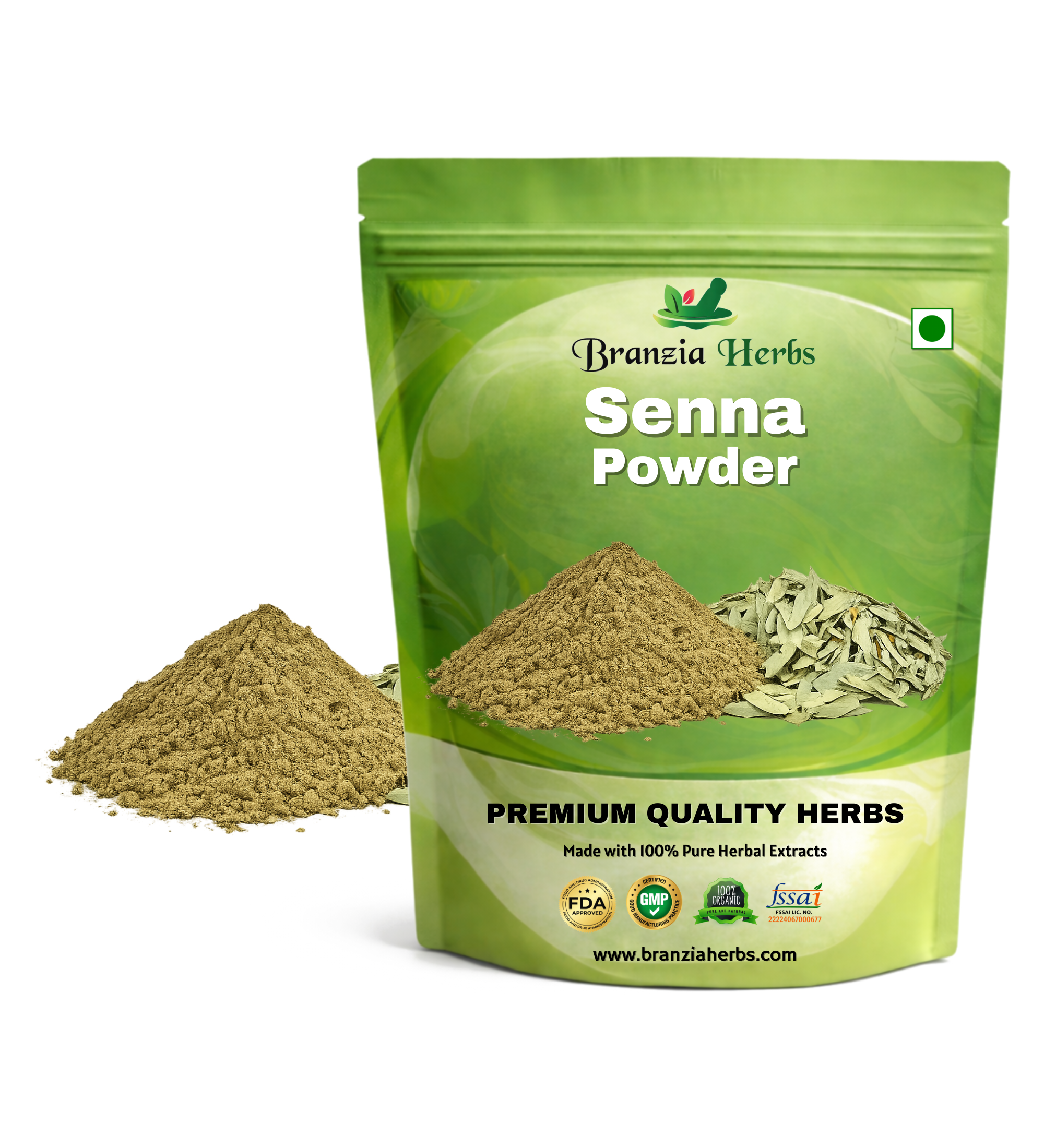 Senna Powder - Sanay Leaves - Cassia Angustifolia - Senna Alexandrina - Branzia Herbs