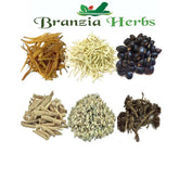"Ashwagandha, Shatavari, Safed Musli, Kaunch Beej, Gokhru, Akarkara Whole Sabut Root Seed herb 300 Gm Combo Pack 50 Gm Each " - Branzia Herbs