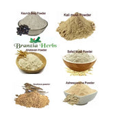 "Ashwagandha, Shatavari, Safed Musli, Kaunch Beej, Black Musli, Akarkara Powder 600 Gm Combo Pack 100 Gm Each " - Branzia Herbs