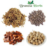 "Indrajau, Kadwa Badam, Sky Fruit, Paneer Dodi Phool, Inderjau Kadwa, jamun seeds, Bitter Almond 100 Gm Combo Pack 25 Gm Each " - Branzia Herbs