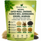 Safed Musli, Shatavari, Kaunch Beej, Ashwagandha, Gokhru, Akarkara 600 Gm Combo Pack 100 Gm Each