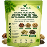 Inderjau, Kadwa Badam, Sky Fruit, Paneer Dodi Phool, Inderjau Kadwa, Bitter Almond 150 Gm Combo Pack 50 Gm Each