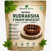 Rudraksha 5 Mukhi Bracelet, (6 MM Beads) Original Rudraksha Bracelet for Men & Women
