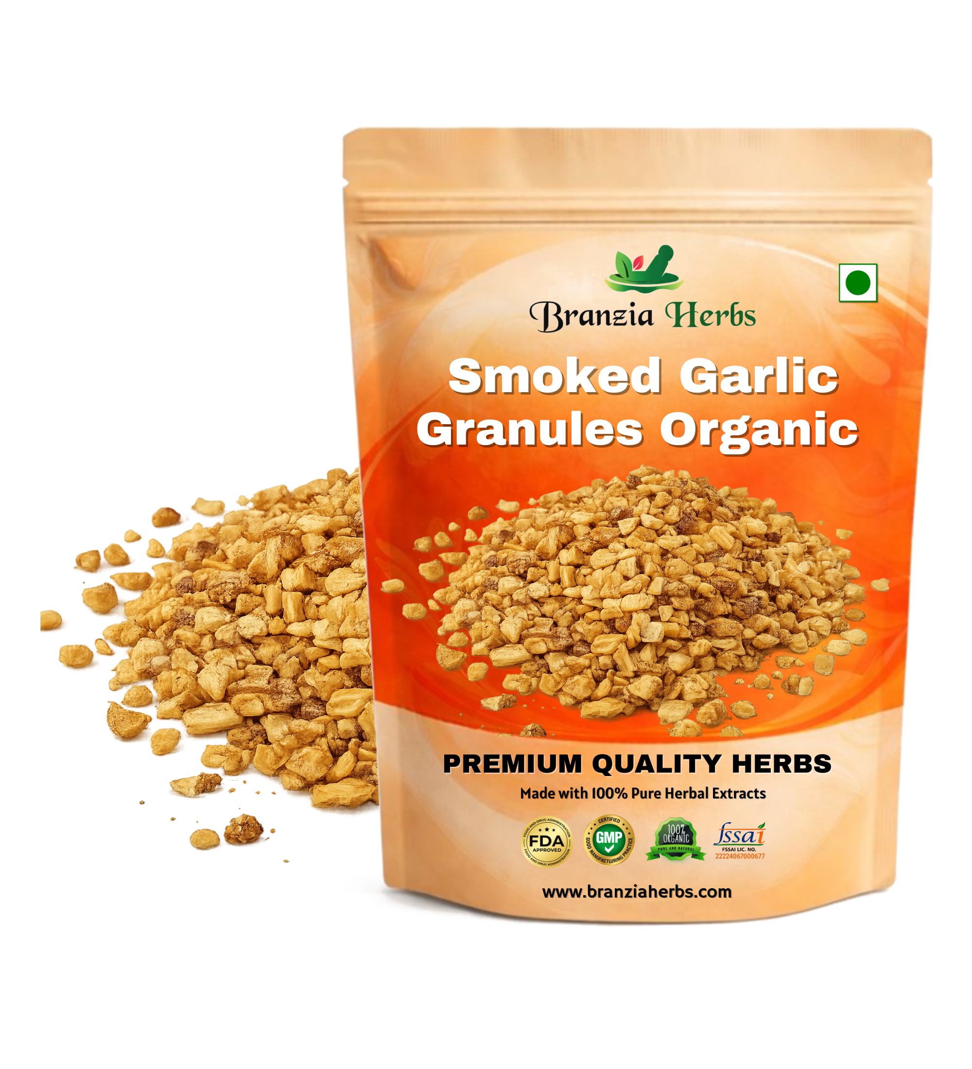 Smoked Garlic Granules Organic Wholesale Branzia Herbs