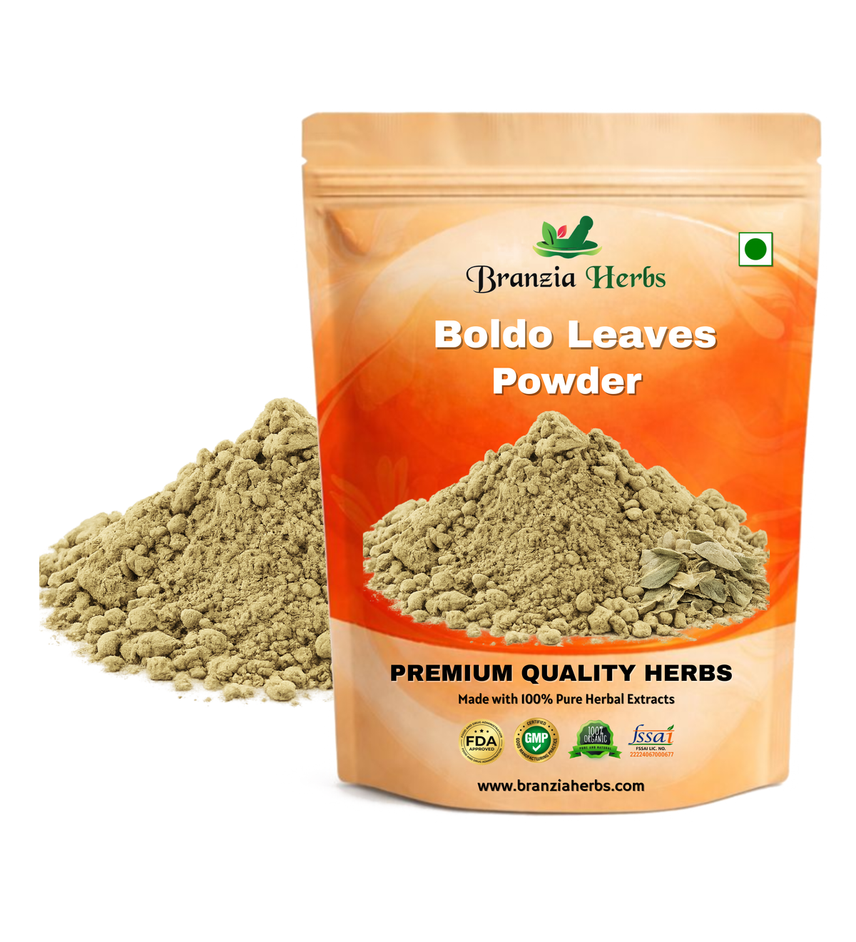 Boldo Leaves, Powder, 1 oz (Peumus boldus) - Branzia Herbs