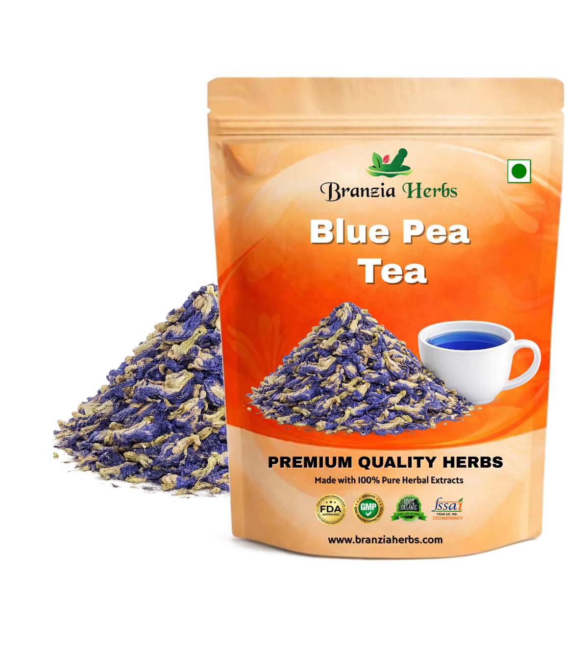 "Blue Pea Tea – Dried Himalayan Butterfly Pea Flower – 100% Caffeine Free Herbal Tea "