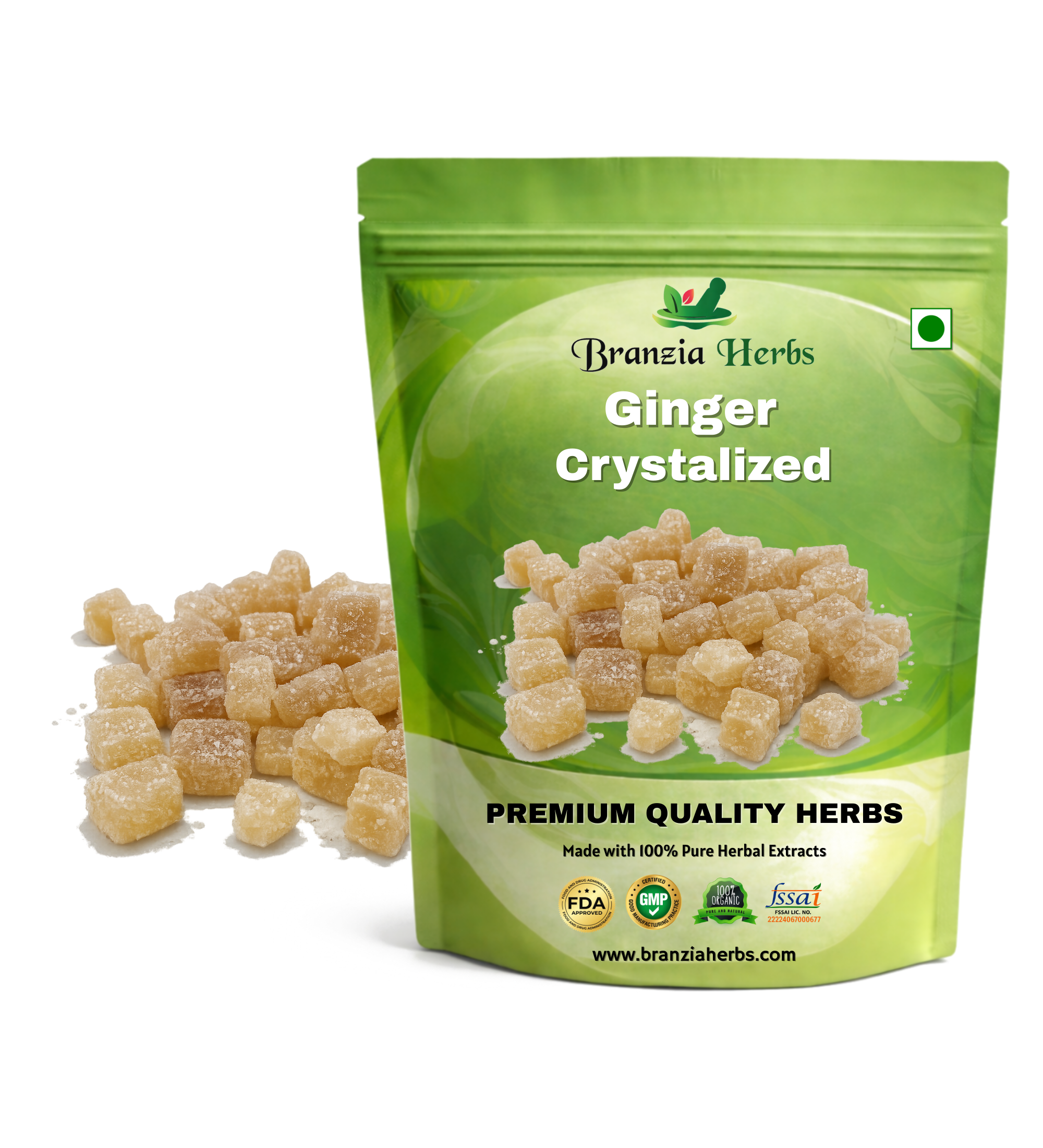 Ginger Crystalized 5mm (Cooking) Wholesale Branzia Herbs