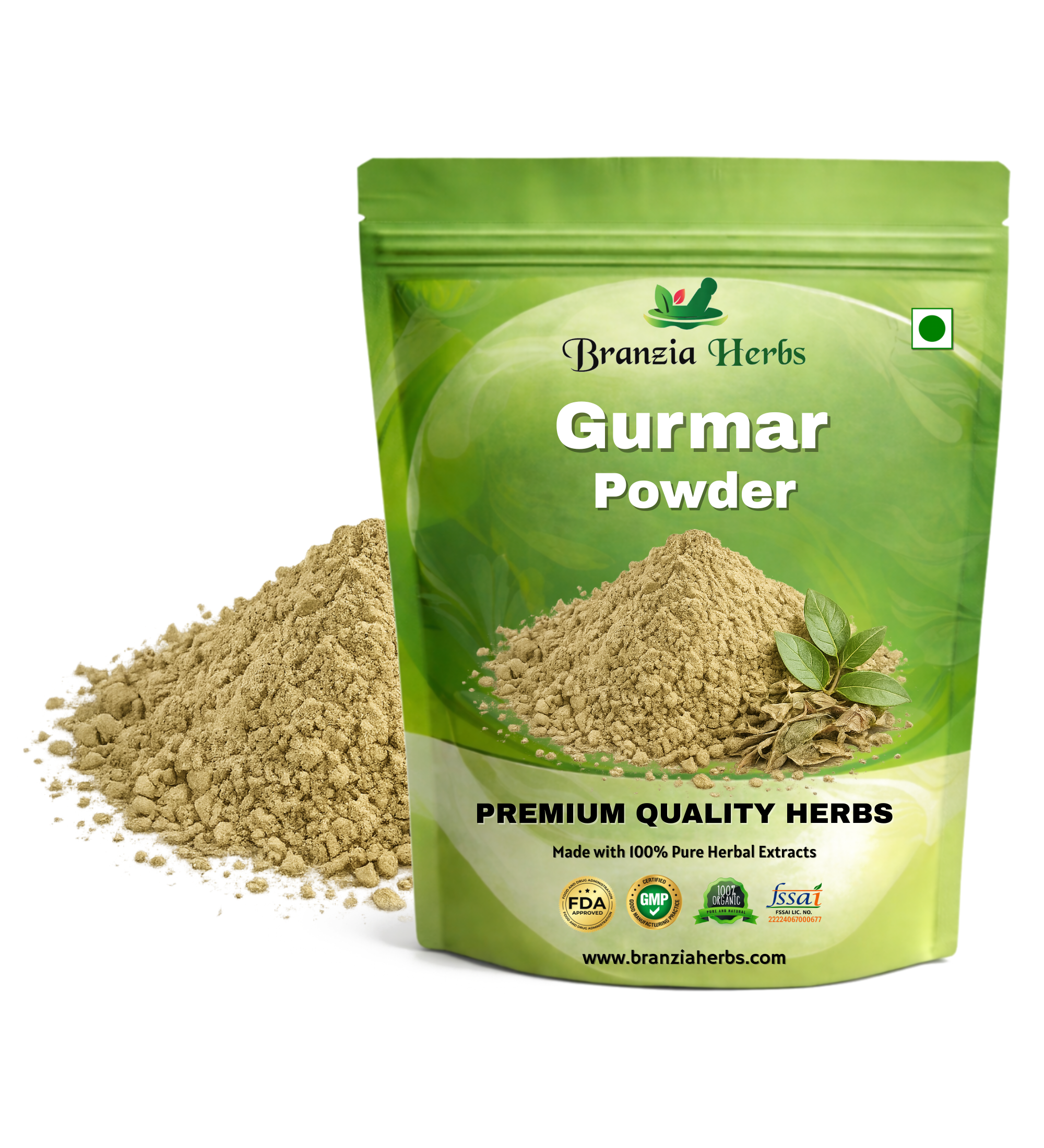 "Gurmar Powder - Gudmar Leaves powder - Gymnema Sylvestre - Periploca Of The Woods " - Branzia Herbs
