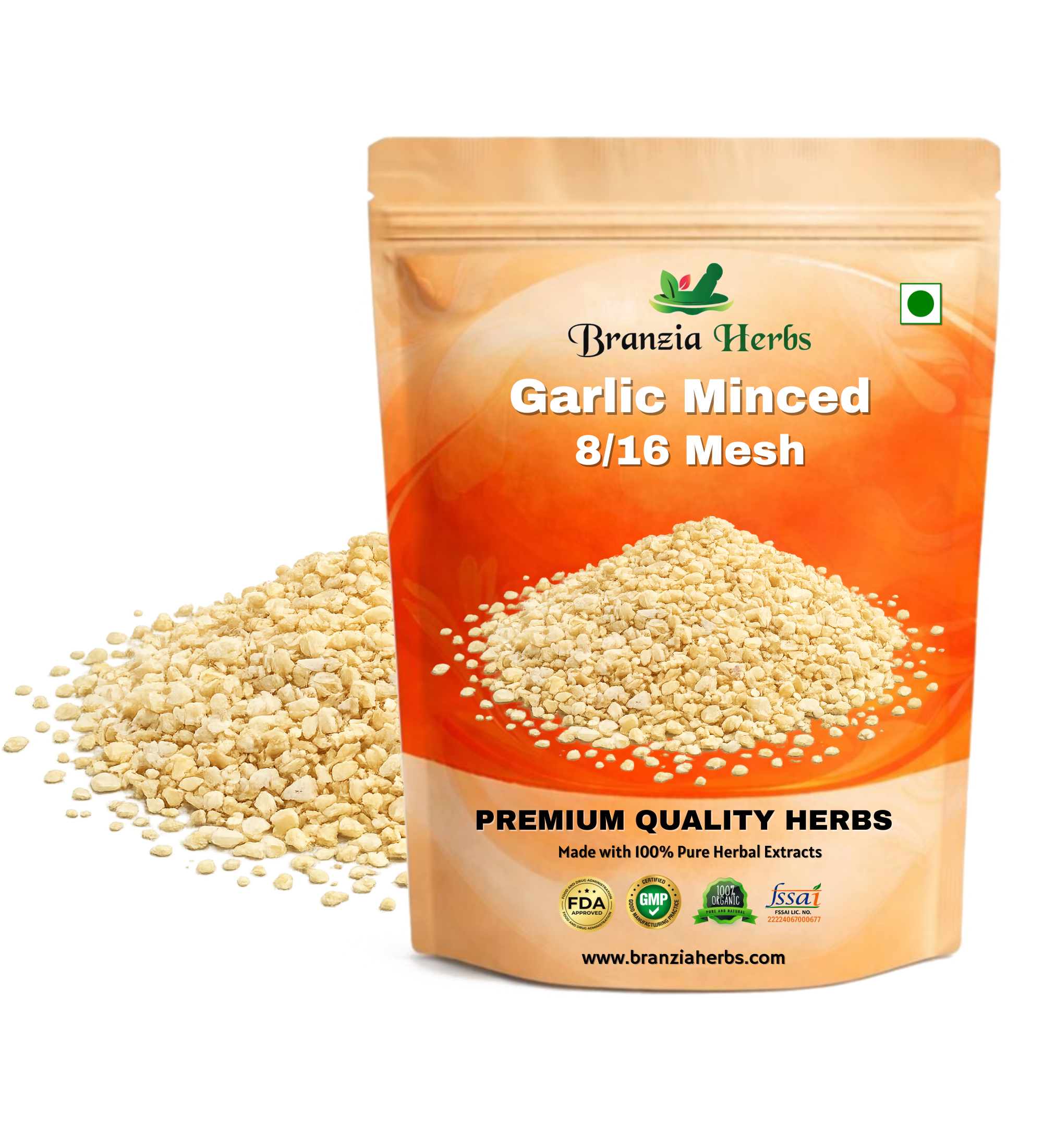 Garlic Minced 8/16 Mesh Wholesale Branzia Herbs