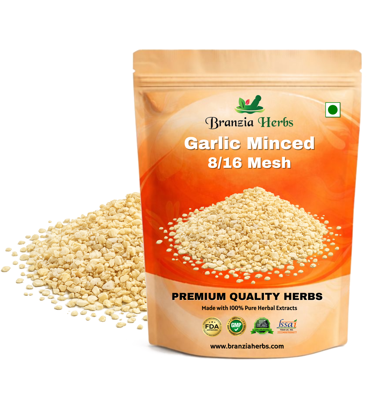 Garlic Minced 8/16 Mesh Wholesale Branzia Herbs