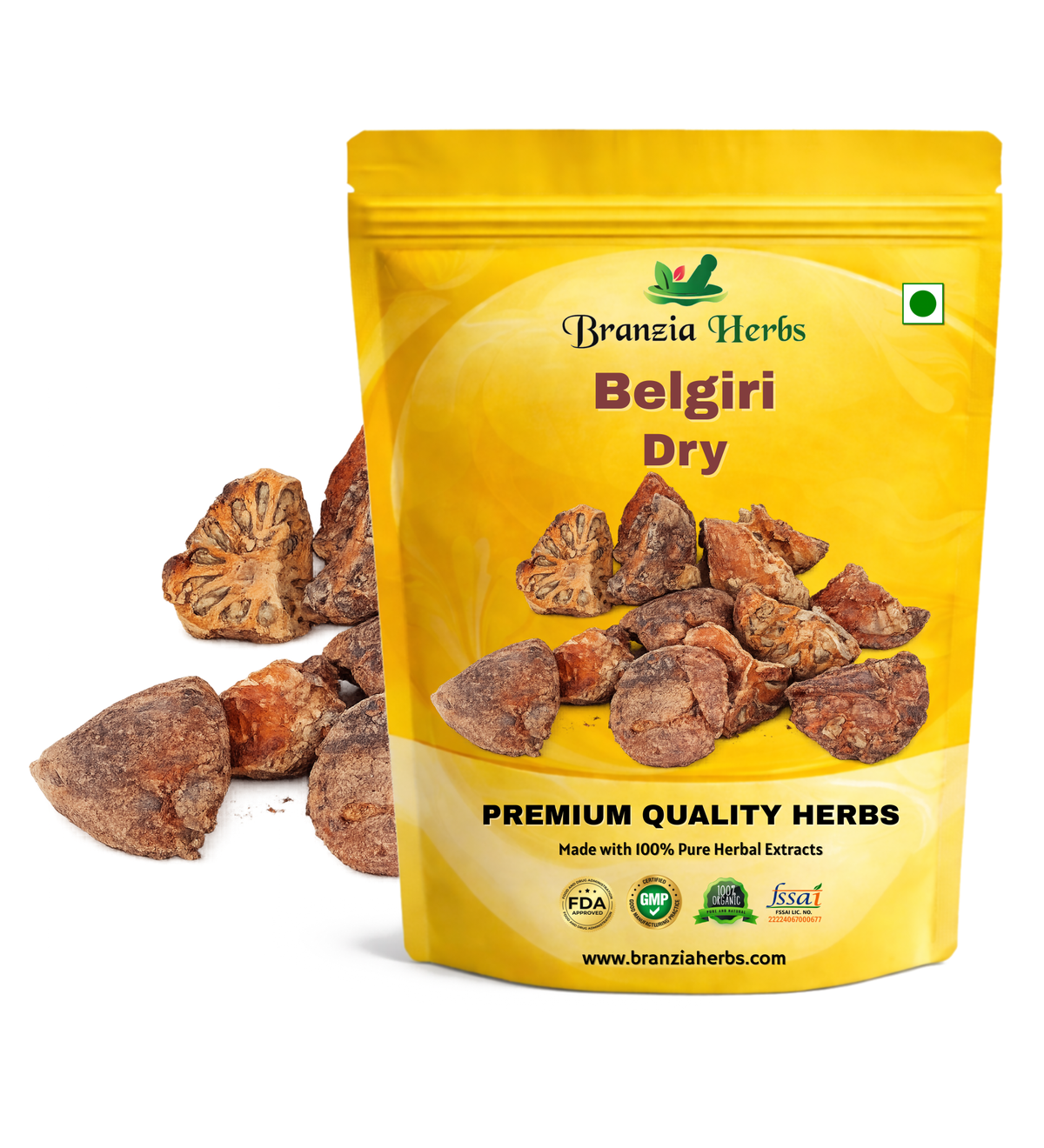 Belgiri Dry/Natural Wood Apple/Beal Fruit/Bel Giri/Bail Phal - Branzia Herbs