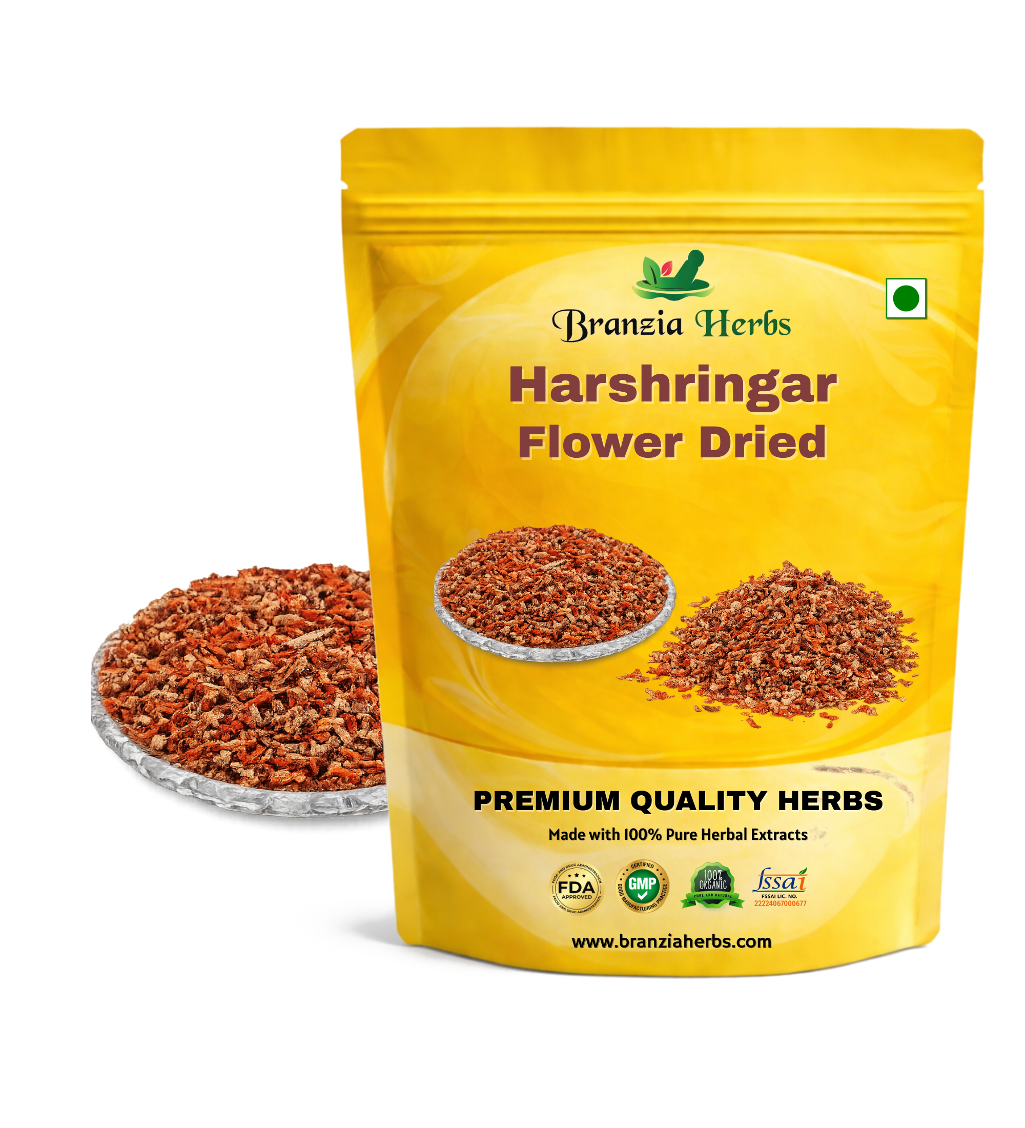 Harshringar Flower Dried - Paarijaat Phool  Parijat Flower - Harshingar Phool - Nyctanthes arbor-tristis - Branzia Herbs