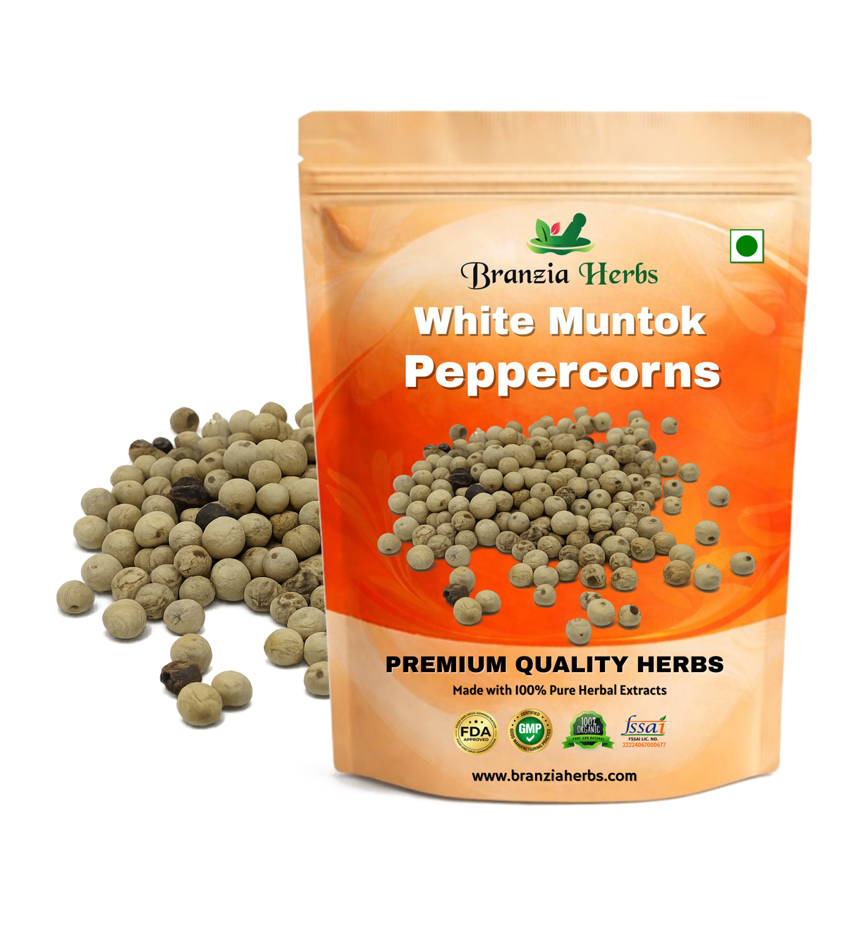 White Muntok Peppercorns Wholesale white papper Branzia Herbs