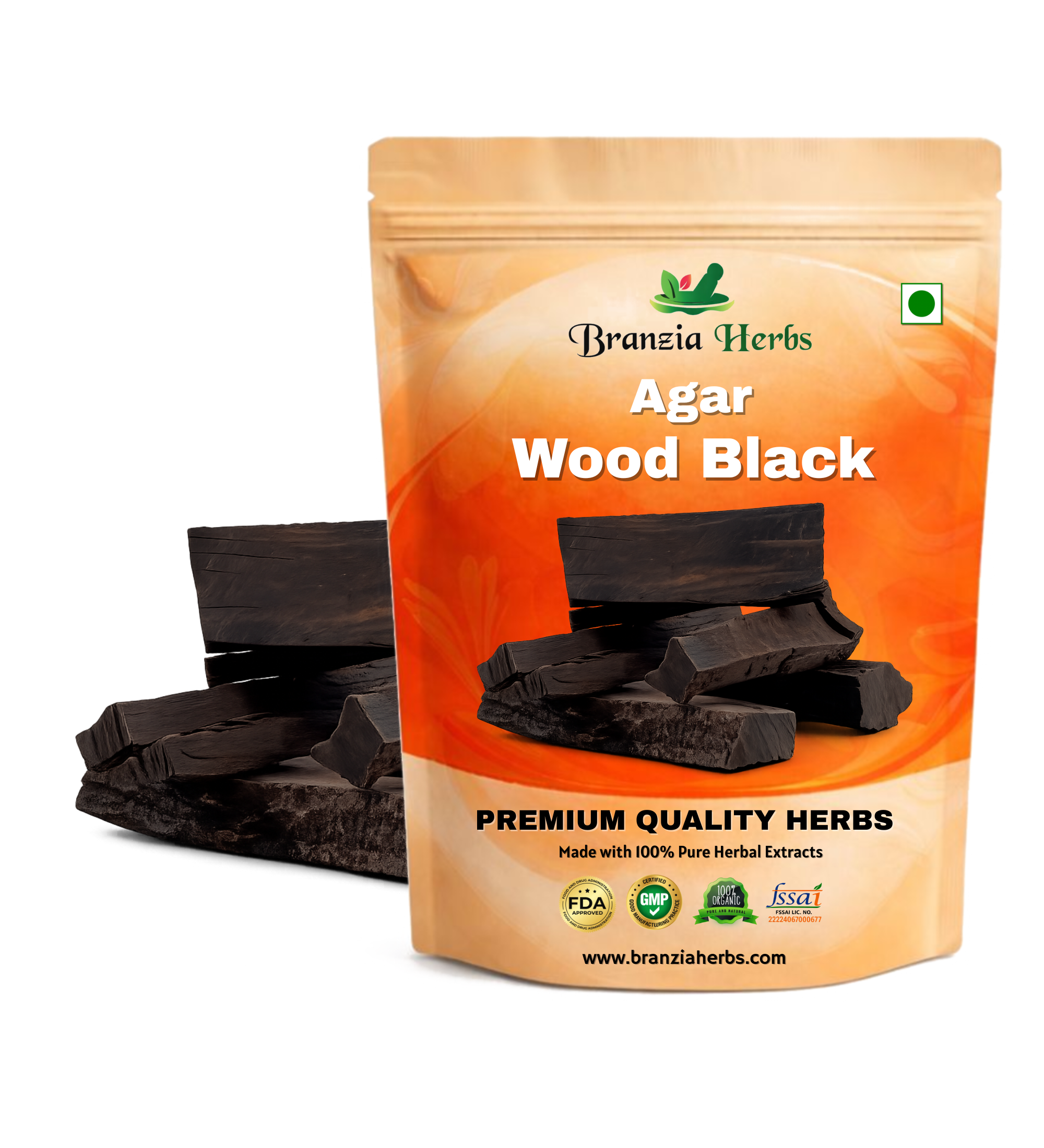 Agar Wood Black (Without Fragrance) - Oud Wood - Agarwood - Aquilaria agallocha - Branzia Herbs