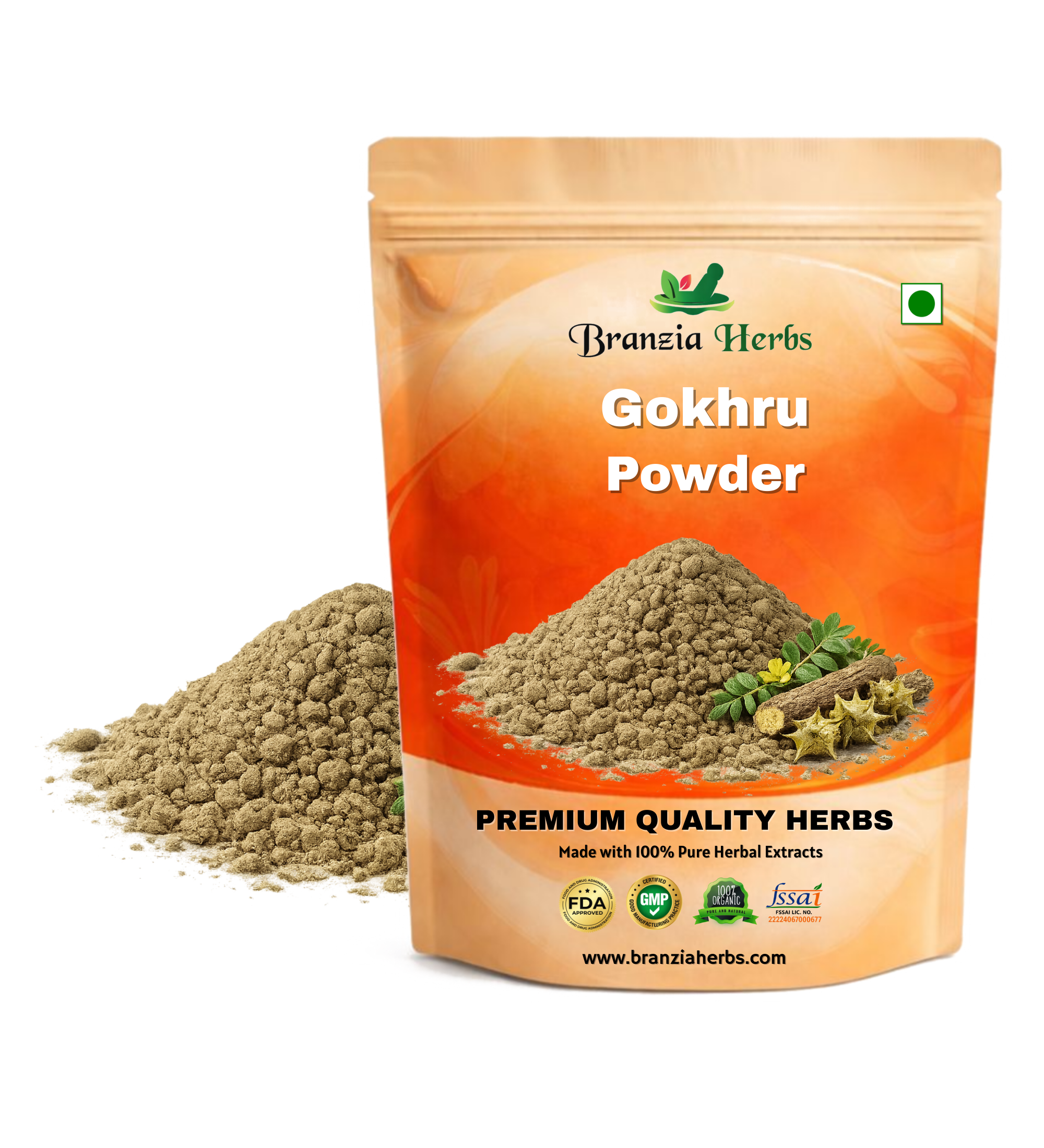 Gokhru Powder – Gokshura Powder – Tribulus terrestris - Branzia Herbs