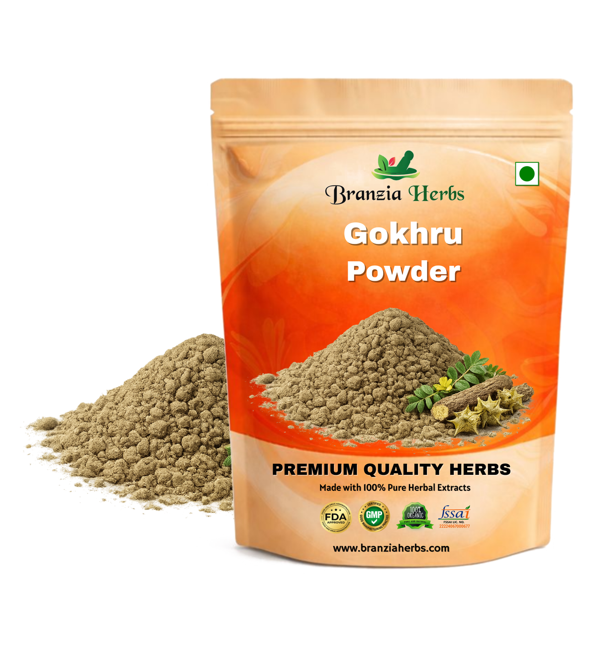 Gokhru Powder – Gokshura Powder – Tribulus terrestris - Branzia Herbs