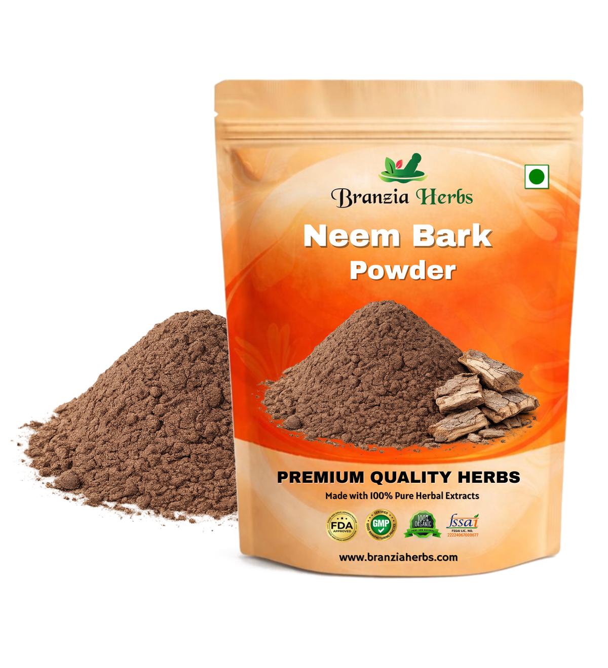 "Neem Bark Powder – Limbda Chal Powder – Azadirachta indica " - Branzia Herbs