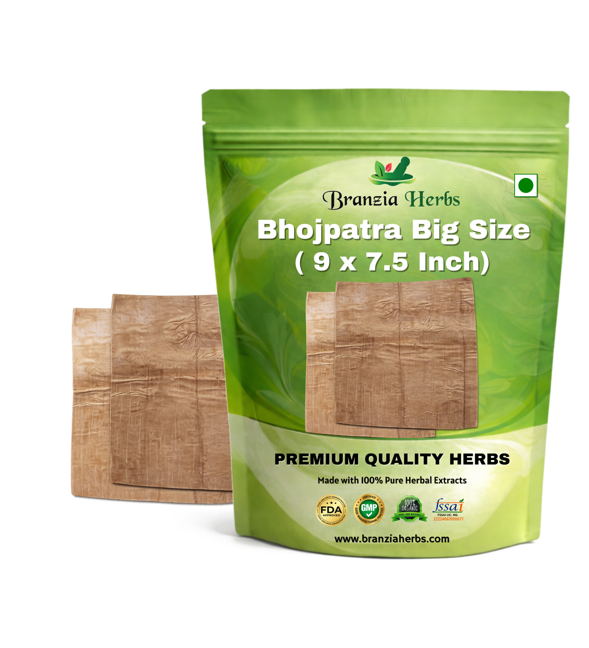 Bhojpatra Big Size ( 9 x 7.5 Inch) - Bhoj Patra - Bhojpattar - Birch - Betula utilis - Branzia Herbs