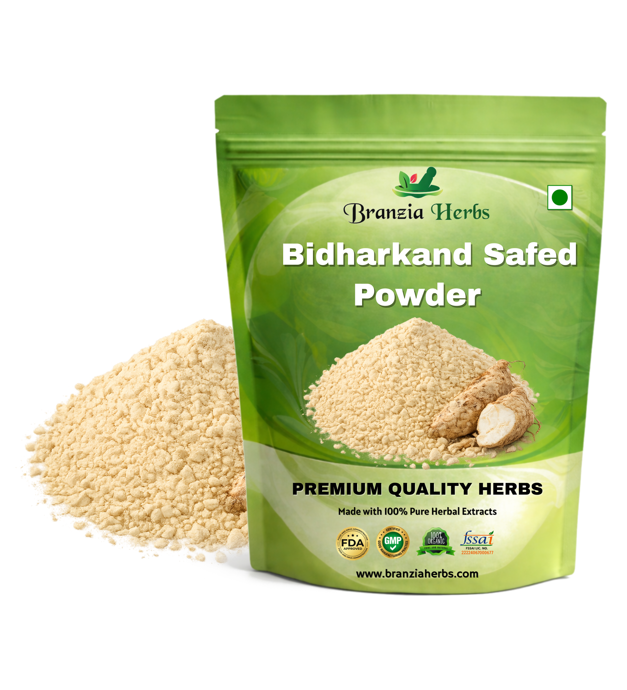 Bidharkand Safed Powder - Puerariatuberosa - Indian Kudzu - Branzia Herbs