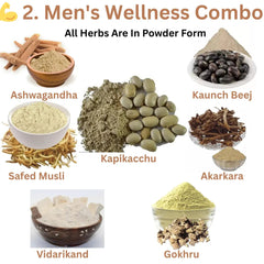 Herbs Powder combo Ashwagandha, Kaunch Beej, Safed Musli, Gokhru, Akarkara, Vidarikand, Kapikacchu  (50 Gram Each)
