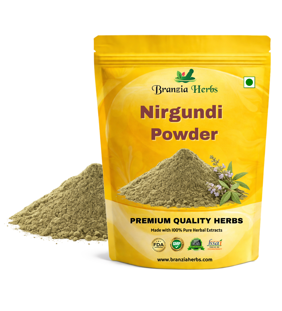 "Nirgundi Powder - Vitex Negundo - Sambhalu " - Branzia Herbs