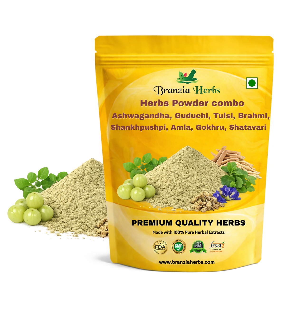 Herbs Powder combo Ashwagandha, Guduchi, Tulsi, Brahmi, Shankhpushpi, Amla, Gokhru, Shatavari each 50 gram