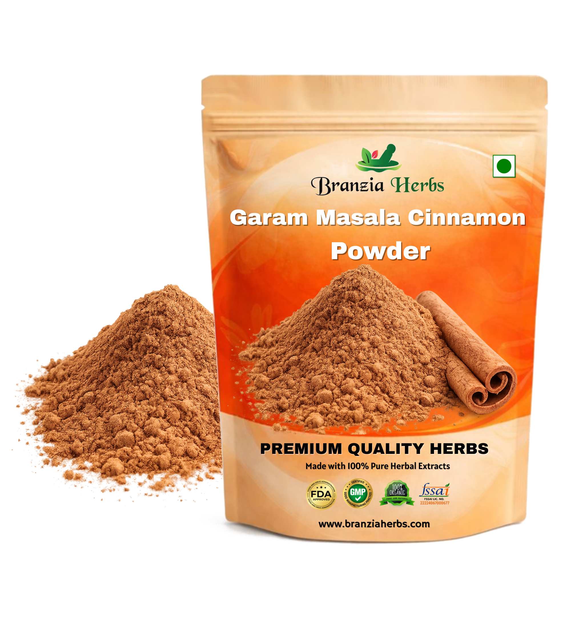 Garam Masala Cinnamon Powder, - Branzia Herbs