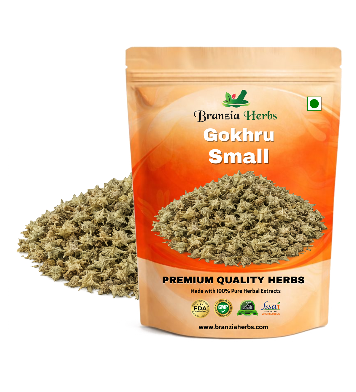 Gokhru Small - Gokharu Chota - Tribulus terrestris - Caltrops - Khar e Khasak - Branzia Herbs