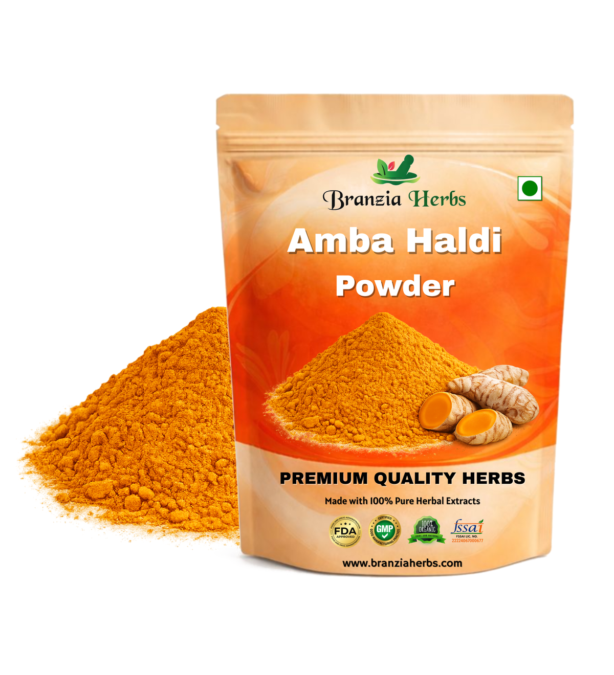 "Amba Haldi Powder - Jangli Haldi - Curcuma Aromatica - Wild Turmeric " - Branzia Herbs