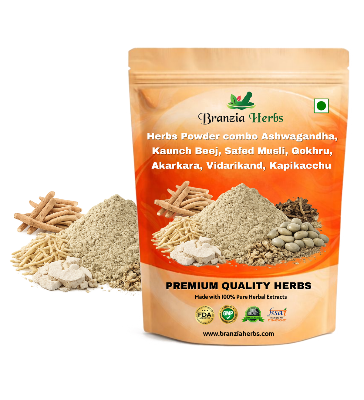 Herbs Powder combo Ashwagandha, Kaunch Beej, Safed Musli, Gokhru, Akarkara, Vidarikand, Kapikacchu  (50 Gram Each)