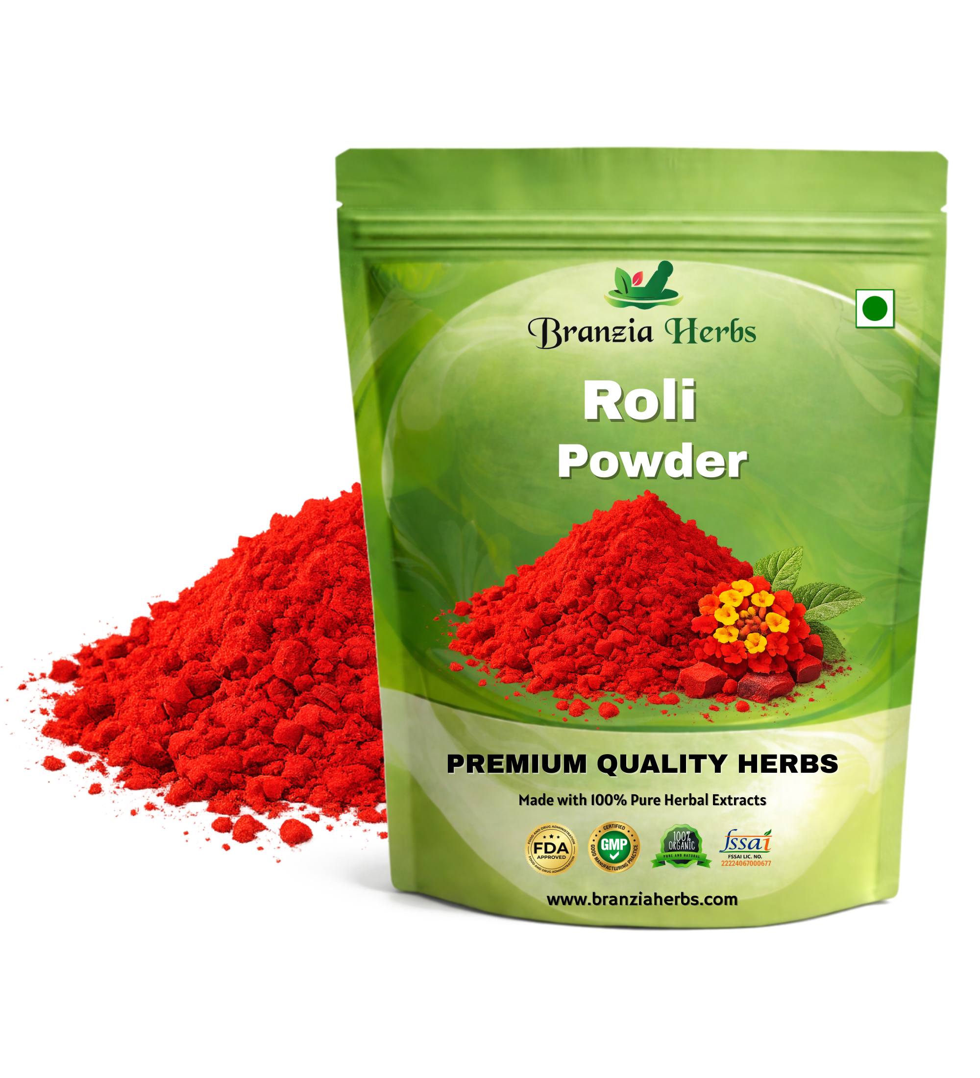 "Roli - Pure Haldi Kumkum - Original Puja Roli - Lantana camara - Vermillion powder " - Branzia Herbs