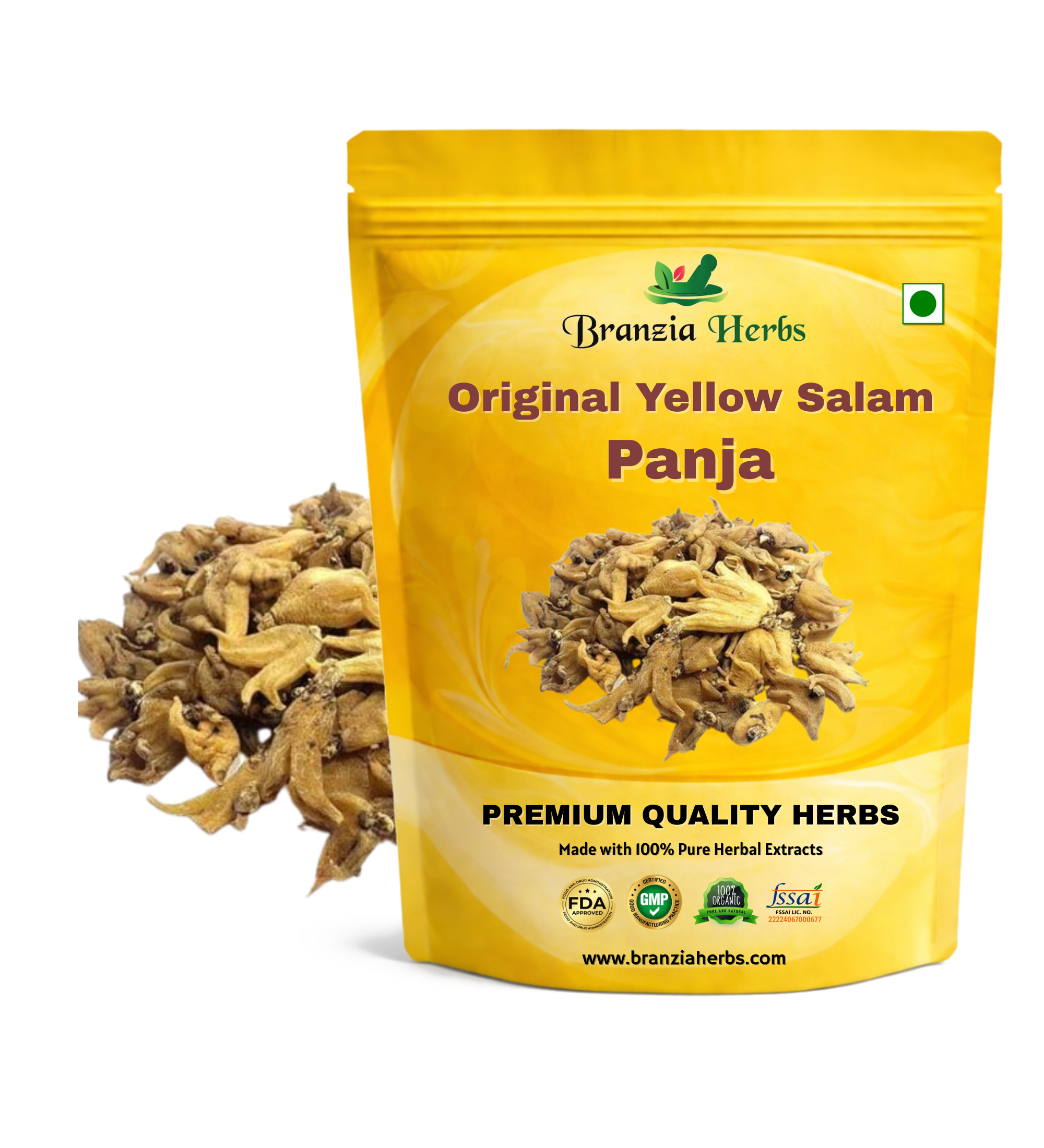 Original Yellow Salam Panja - Hatta Haddi - Panchaule Dactylorhiza Hatagirea - Salab Panja - Branzia Herbs