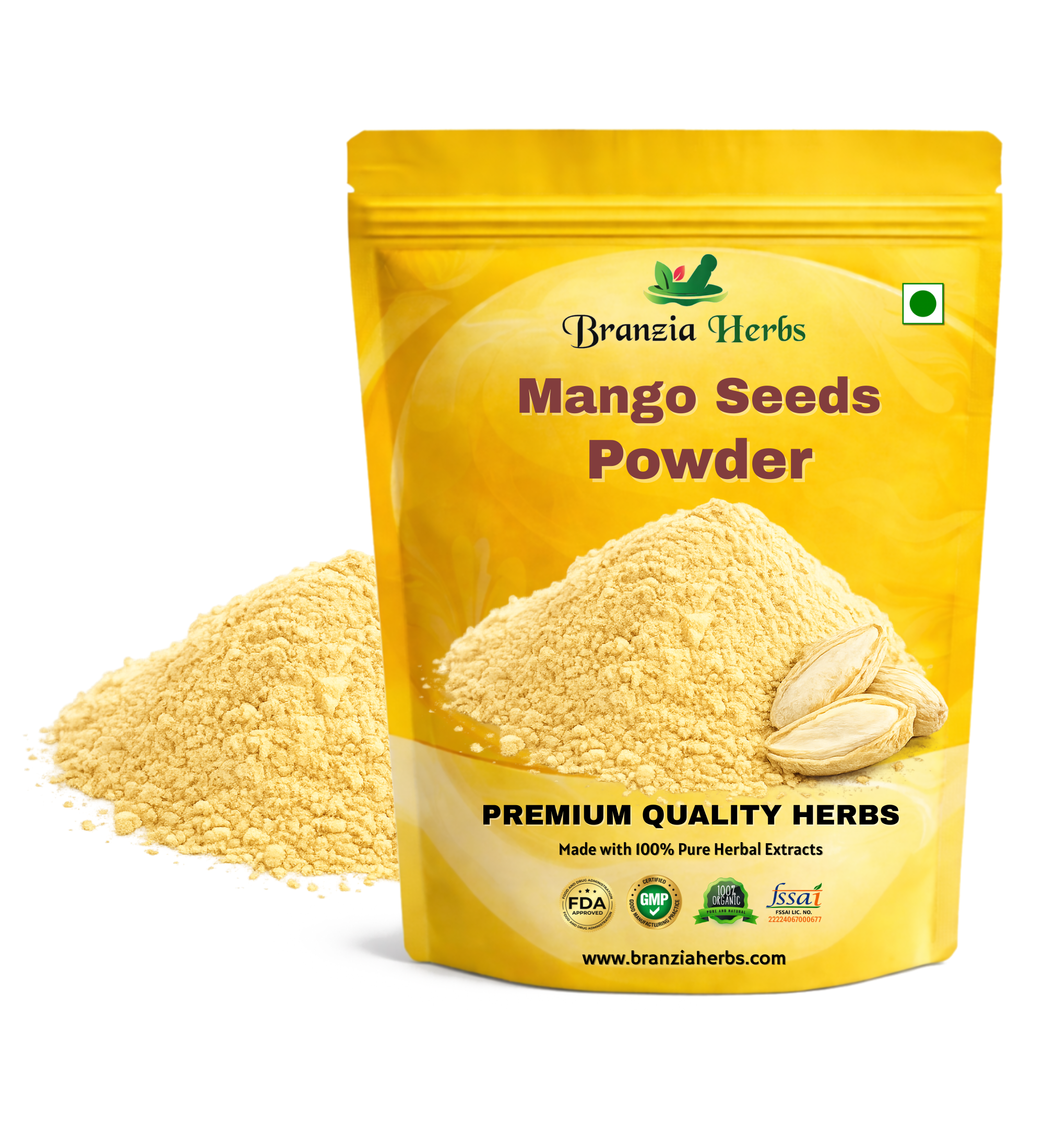 Mango Seeds Powder - Aam Guthli Powder - Mangifera Indica Powder - Branzia Herbs