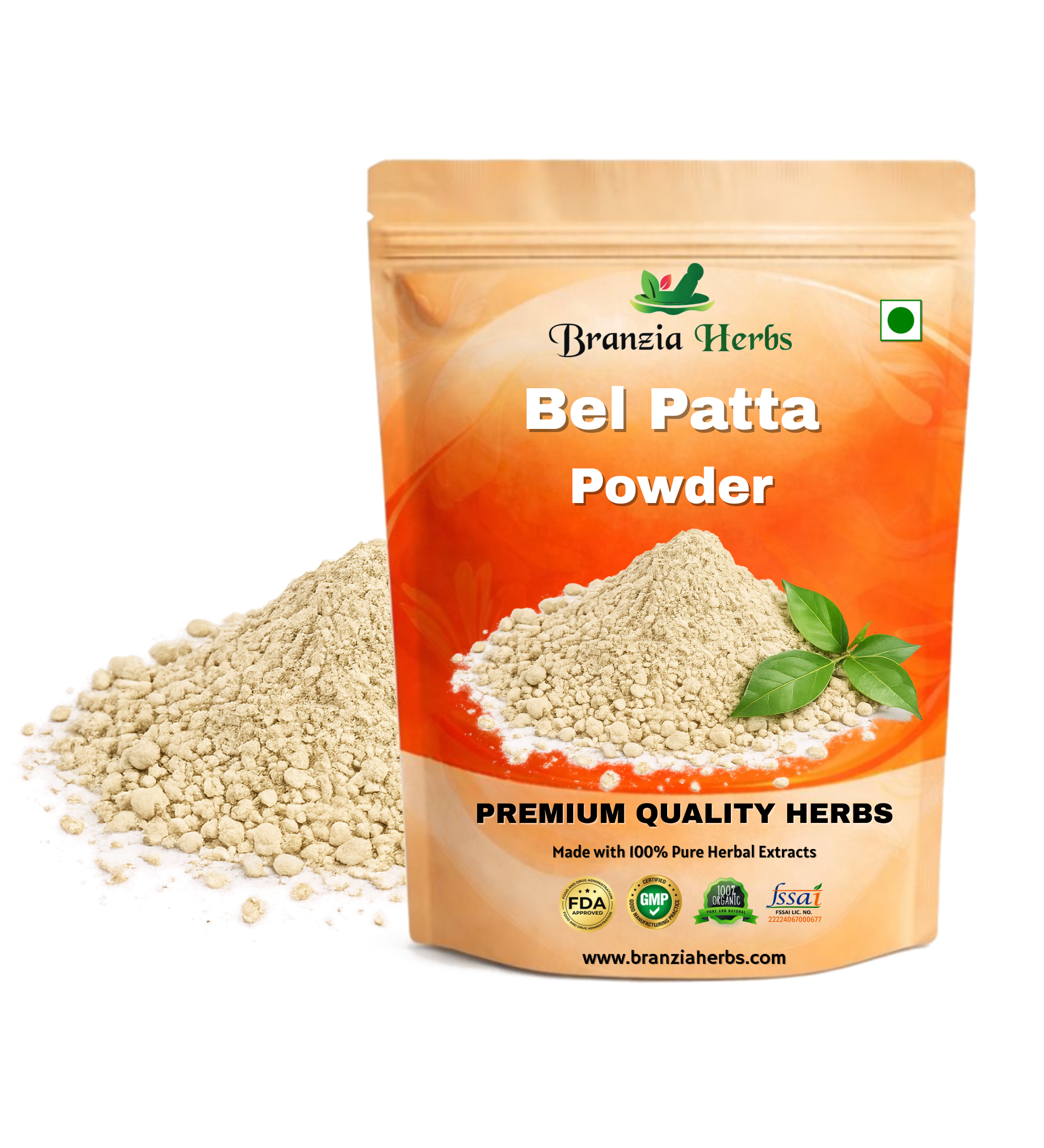 "Bel Patta Powder - Bel Patra Powder - Bilva Bel Leaf - Aegle Marmelos Powder " - Branzia Herbs