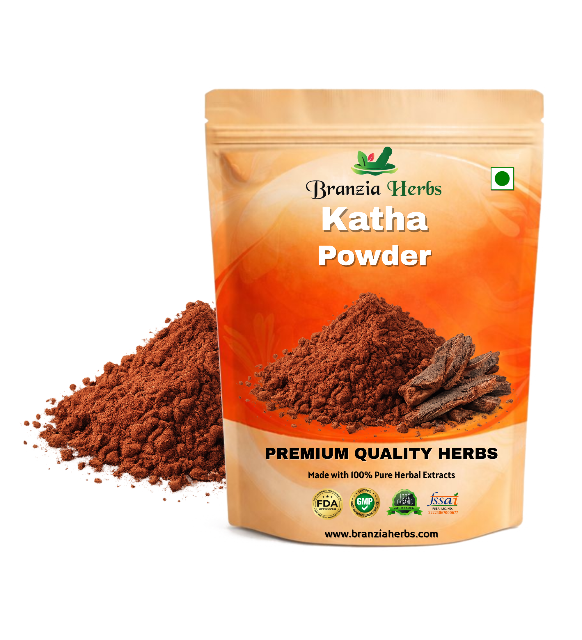 "Katha Powder - Khair Chaal Powder - Khadir Chaal Powder - Acacia Catechu Powder " - Branzia Herbs