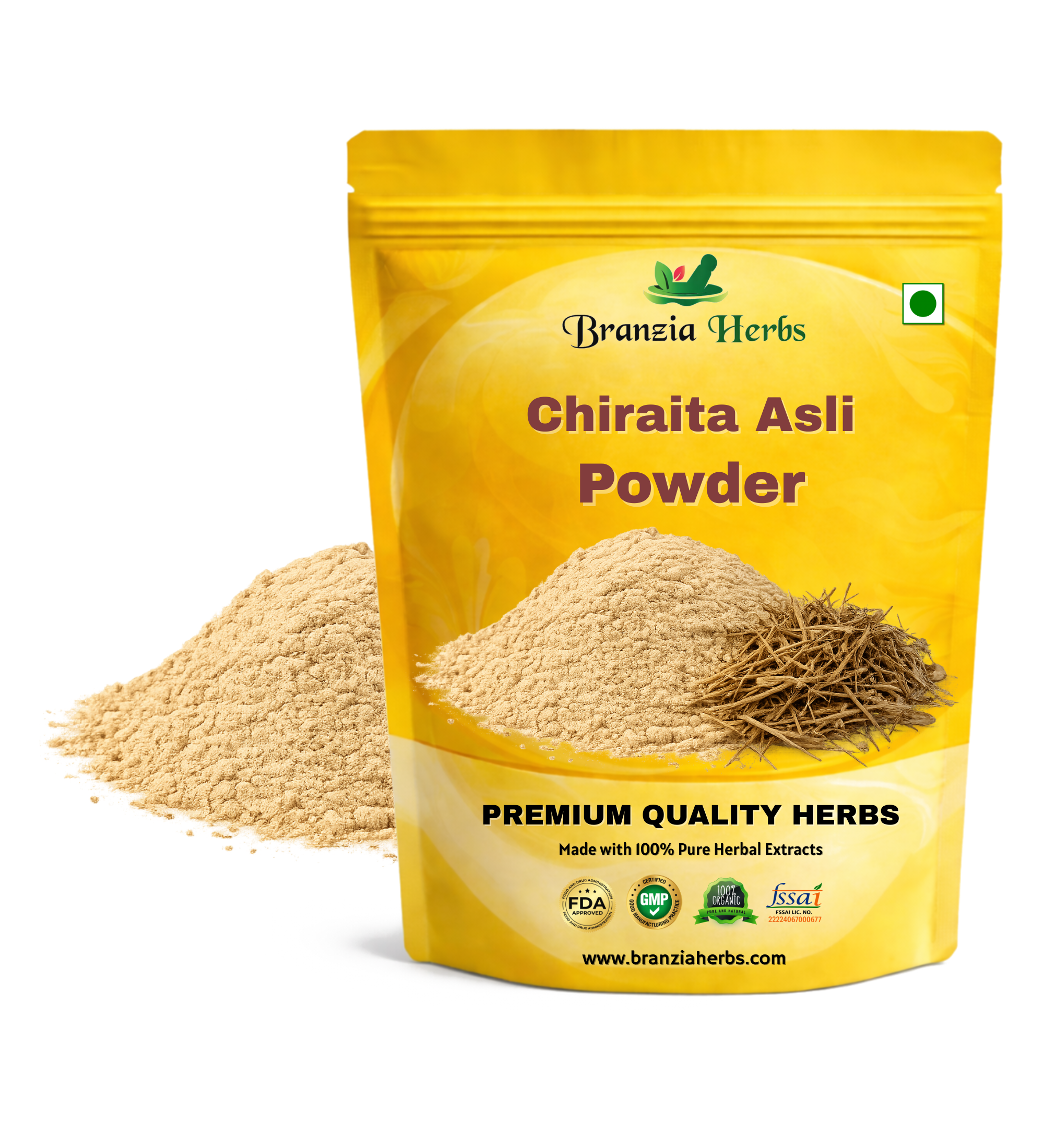 Chiraita Asli Powder - Chirata Nepali - Swertia Chirata - Bitter Stick - Indian Gentian - Branzia Herbs