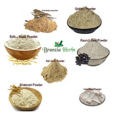 "Akarkara, Gokhru, Vidharikand, Safed Musli, Shatavari, Kaunch Beej, Black Musli Powder 1600 Gm Combo Pack 200 Gm Each Herb " - Branzia Herbs