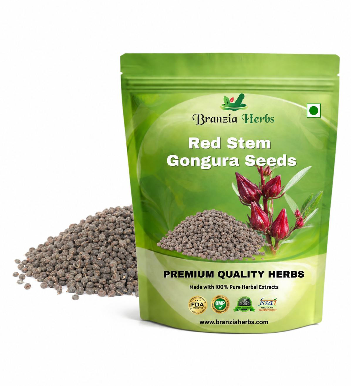 Red Stem Gongura Seeds | Heirloom Roselle Hibiscus (Hibiscus sabdariffa) – Premium Sour Greens Seeds for Home Gardening, Organic Farming & Kitchen Gardens