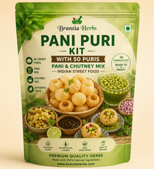 Pani Puri Kit with 50 Crispy Puris, Pani Masala & Chutney Mix – Authentic Indian Street Food Snack Kit for Homemade Golgappa & Puchka Experience