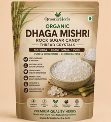 Organic Dhaga Mishri – Natural Rock Sugar Candy Thread Crystals for Traditional Sweetening, Prasad, Herbal Use & Everyday Refreshments