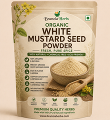Organic White Mustard Seed Powder – Fresh & Pure Natural Spice Powder for Cooking, Seasoning, Pickles, Sauces & Traditional Recipes