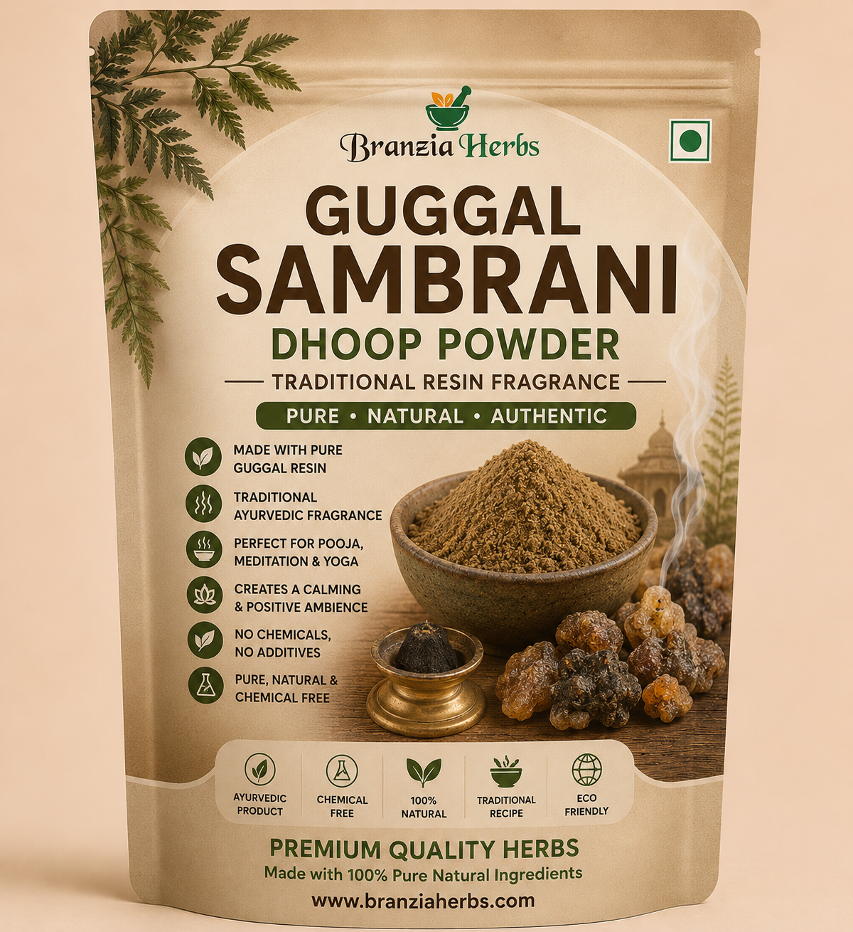 Guggal Sambrani Dhoop Powder – Traditional Natural Resin Fragrance for Puja, Meditation, Aromatherapy & Spiritual Rituals