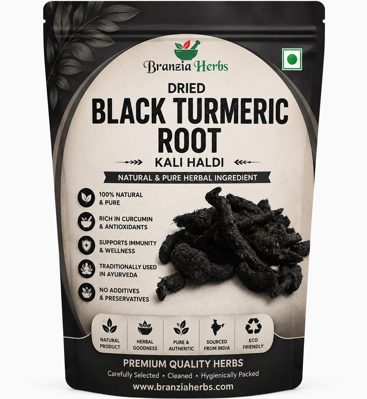 Dried Black Turmeric Root | Kali Haldi | Curcuma caesia | Herbal Ingredient | Raw Jadi Booti