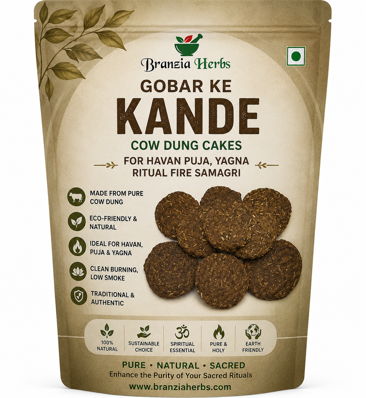 Gobar Ke Kande | Cow Dung Cakes for Havan Puja | Yagna Ritual Fire Samagri | Natural Fuel Cakes